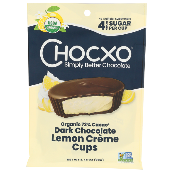 Chocxo Organic Dark Chocolate Lemon Creme Cups