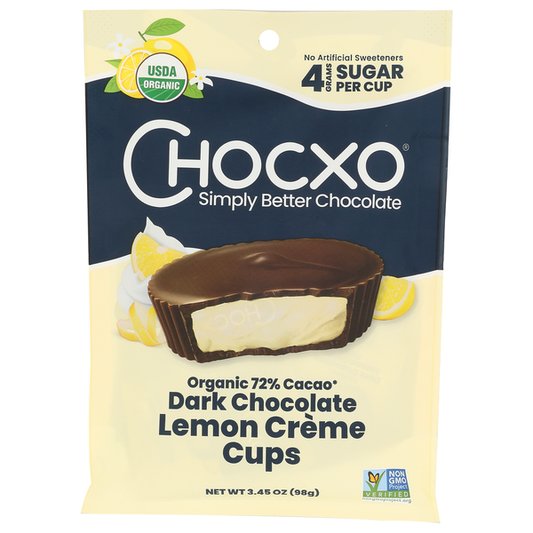 Chocxo Organic Dark Chocolate Lemon Creme Cups