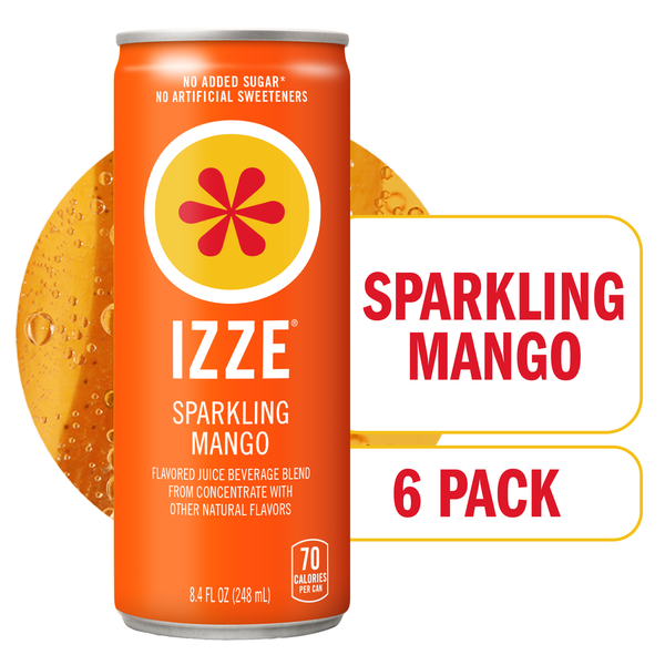 Izze Mango Sparkling Juice Blend 6 Pack