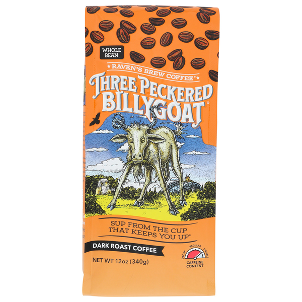 Ravens Brew Coffee Three Peckered Billy Goat Whole Bean Dark Roast Coffee