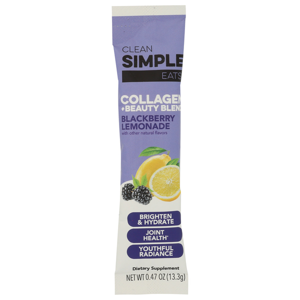 Clean Simple Eats Blackberry Lemonade Collagen + Beauty Blend Packet