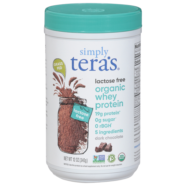 Simply Tera's Organic Dark Chocolate Lactose Free Whey Protein