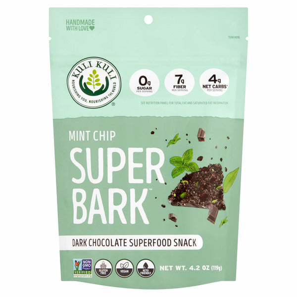 Kuli Kuli Mint Chip Super Bark Dark Chocolate Superfood Snack