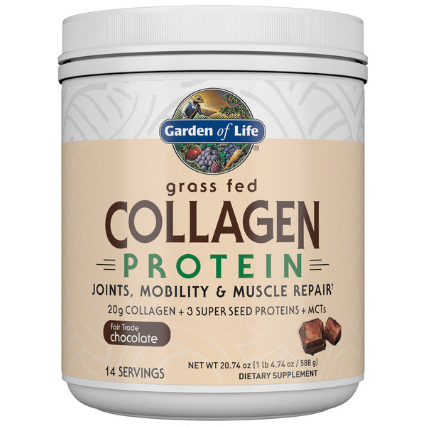 Garden Of Life Fair Trade Chocolate Grass Fed Collagen Protein Powder
