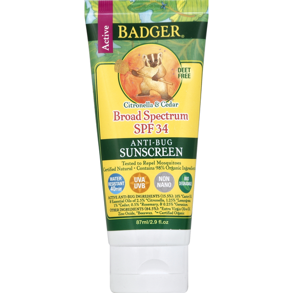 Badger Spf 34 Anti-Bug Sunscreen