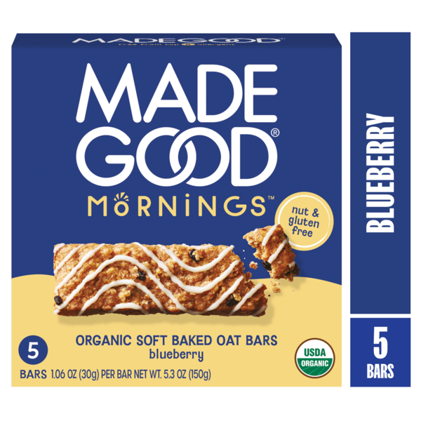 Madegood Organic Blueberry Mornings Soft Baked Oat Bars 5 Pack