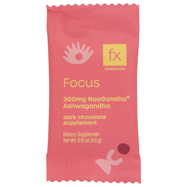 Fx Chocolate Focus Ashwagandha Dark Chocolate Supplement