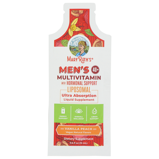 Mary Ruth's Vanilla Peach Liposomal 40+ Mens Multivitamin Pouch