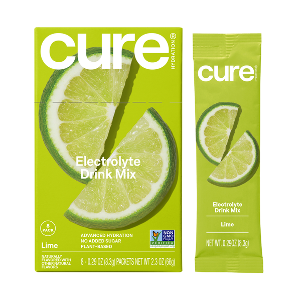 Cure Hydration Lime Hydrating Electrolyte Mix 8 Pack Case