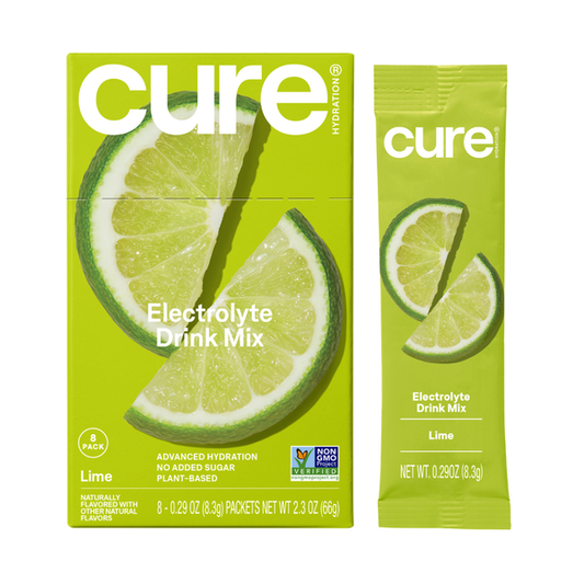 Cure Hydration Lime Hydrating Electrolyte Mix 8 Pack Case