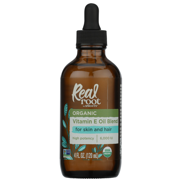 Real Root Organic Vitamin E Oil Blend For Skin and Hair High Potency 6,000 IU