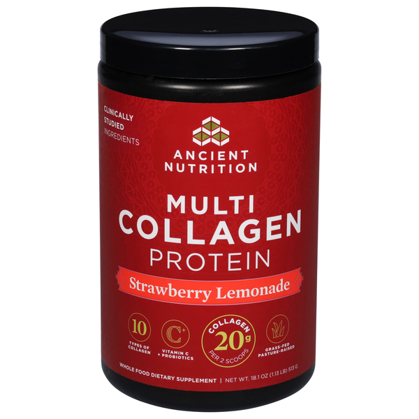 Ancient Nutrition Strawberry Lemonade Multi Collagen Protein