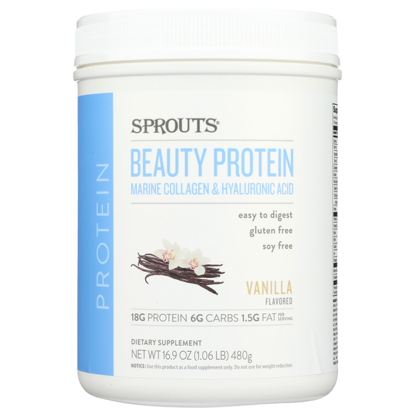 Sprouts Vanilla Marine Collagen & Hyaluronic Acid Beauty Protein