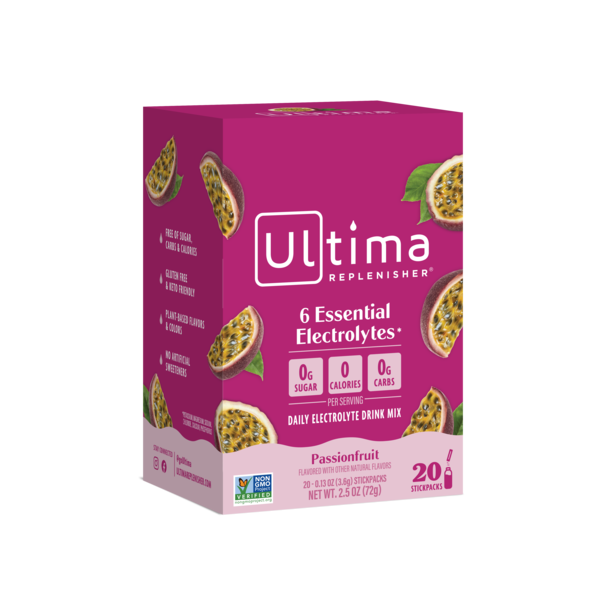 Ultima Replenisher Passionfruit Broad Spectrum Electrolyte Mix 20 Pack Case