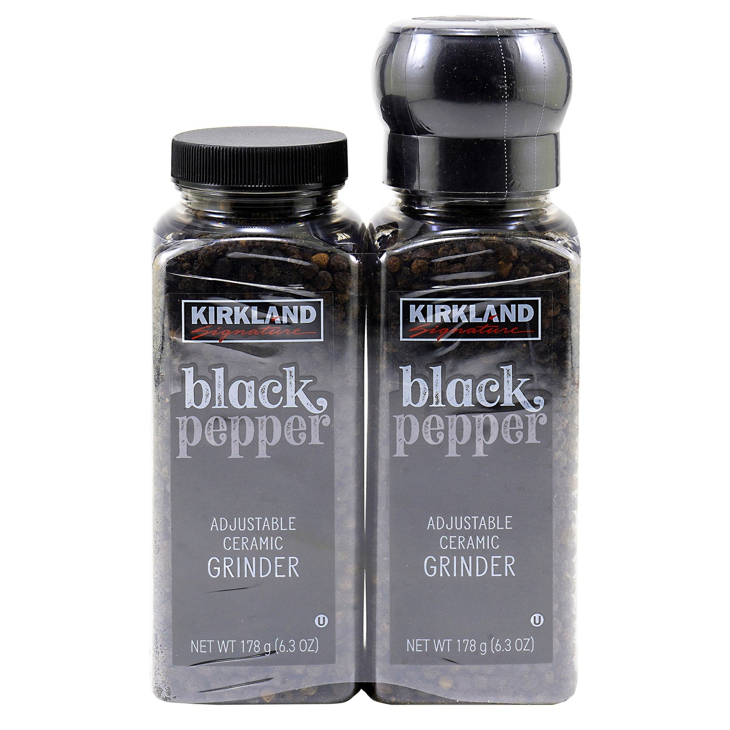 Kirkland Signature, Black Pepper with Grinder, 6.3 oz, 2-Count