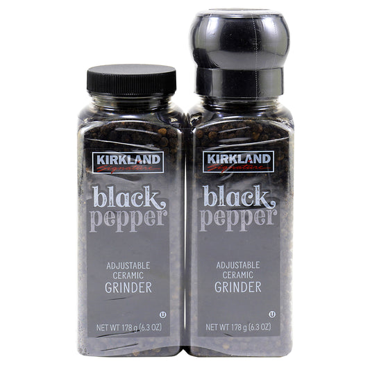 Kirkland Signature, Black Pepper with Grinder, 6.3 oz, 2-Count